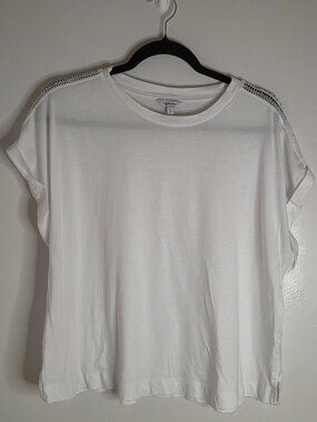 NWOT White Tee with Sleeve Detail